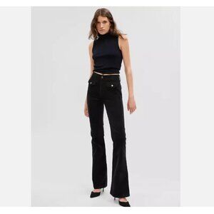 GAP High Rise '70s Flare Black Corduroy Pants Size 29/8 NWT $80 Flattering
